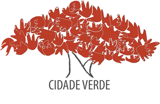 Logo da Cidade Verde: uma árvore com a copa formada por mãos